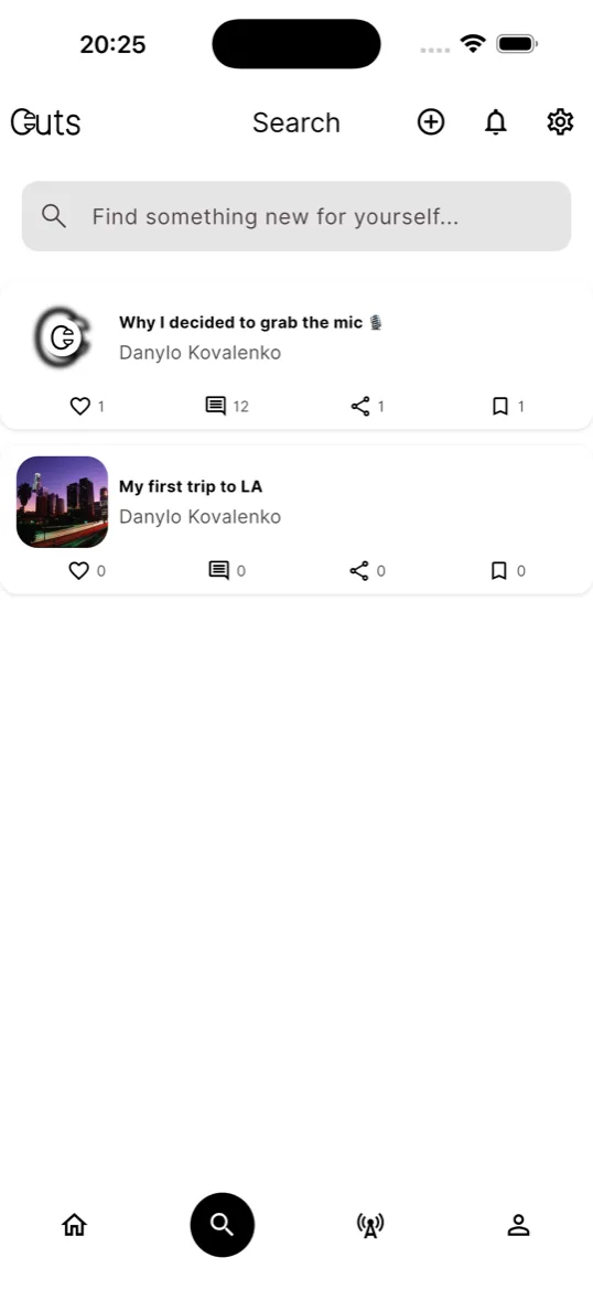 Discover screen